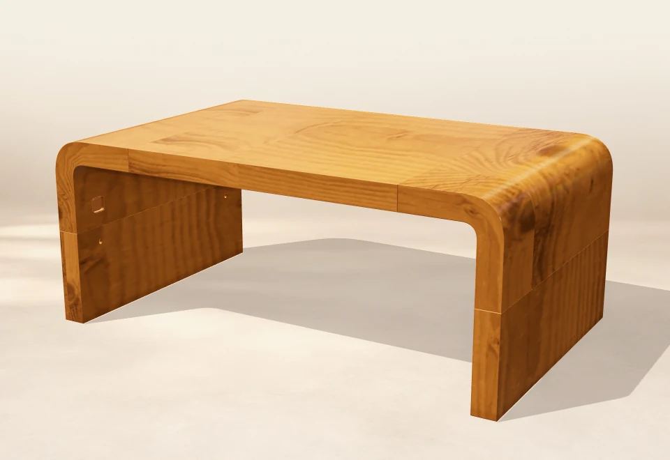 Low rounded coffee table, 3D render